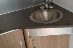 The washroom sink was kinda small. Okay for washing hands, but not much else.
