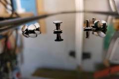 Remember these? These are nickel plated rivets from the test in the previous post. I'm using them to attached the hatch trim to the sheeting