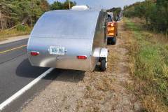 This view shows how narrow the trailer is comparted to the tow vehicle