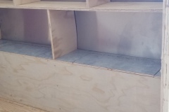 A view of how tightly the ceiling fits to the interior cabinetry.