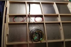 Wiring to the hatch. Not run to the correct locations yet. Note the cross-bars are now straight lines.