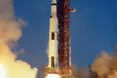 The Saturn V rocket was the vehicle that was used to get man to the moon.