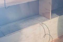 Front cabinets and floor, unpainted