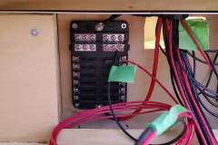 Wires run, yet to be connected to the fuse panel