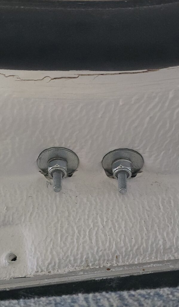 Interior nuts and bolts (note proximity to bunkbed brace)